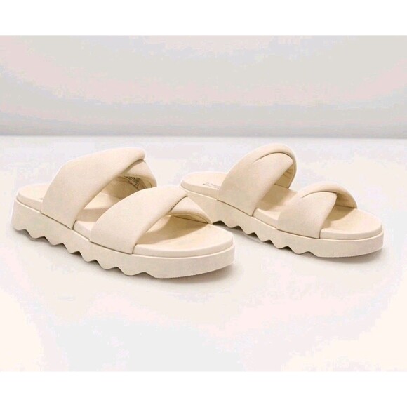 Sorel Shoes - Sorel Vibe Twist Slide Sandals Womens 11 Honey White Platform Comfort Slides New